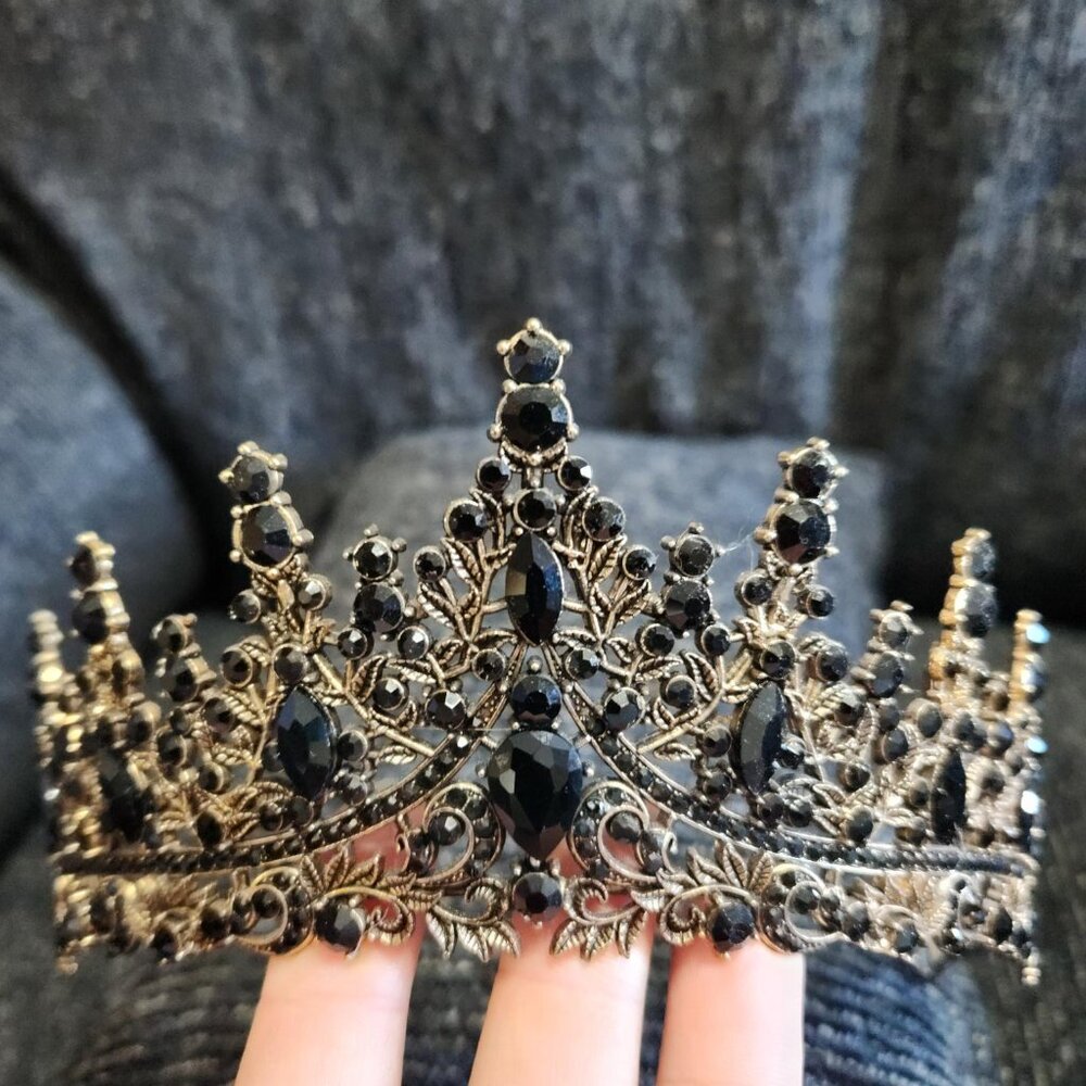 Golden Tiara with Black Gems
